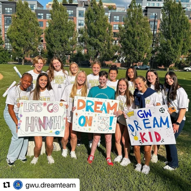 Help us welcome Hannah to the Dream On 3 family! 💙🎉

Repost @gwu.dreamteam
・・・
We are so excited to introduce our 24-25 dream recipient, Hannah Albus! Hannah is bubbly and joyful 20 year old living with Cerebral Palsy. She is a soccer star with a dream to be friends with college soccer players and to be a VIP at a game. 

This afternoon, the dream team surprised Hannah at her soccer practice to tell her that she’s our dream kid! It was wonderful to cheer her on and get to know her. She is an absolute ray of sunshine and we cannot wait for her dream weekend in just a couple of weeks! Stay tuned 🤗💖